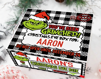 YOU'VE BEEN GRINCHED! Personalized Christmas Eve Box